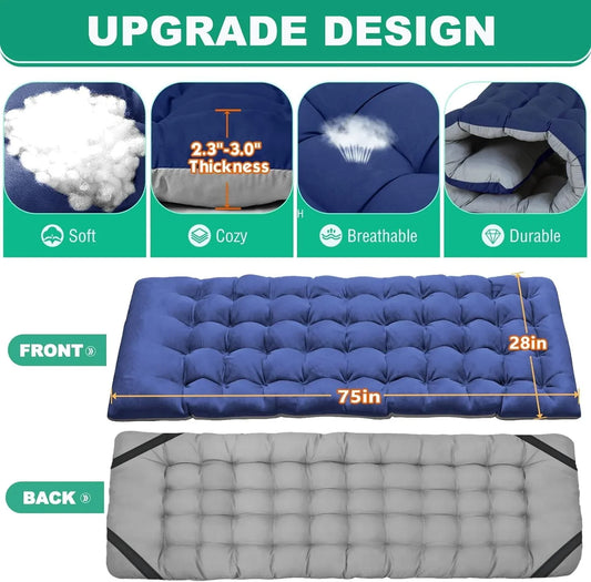 Slsy 2 Pack Folding Bed Cot with 3.3 Inch 2 Sided Mattress, 75"* 28" Folding Camping Cots with Carry Bag, Portable Sleeping Cot Guest Bed