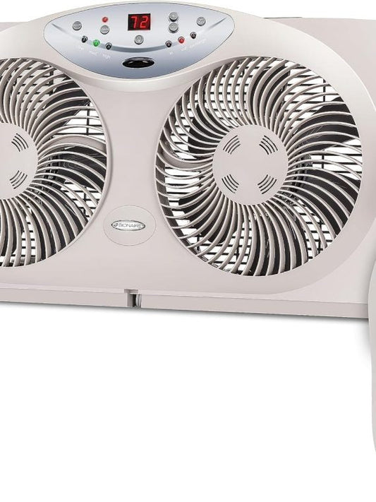 2025 Bionaire 8.5′′ Twin Window Fan with Reversible Airflow 3 Speeds Remote Control