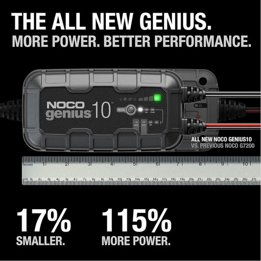 NOCO GENIUS10: 10A 6V/12V Smart Battery Charger, Maintainer and Desulfator