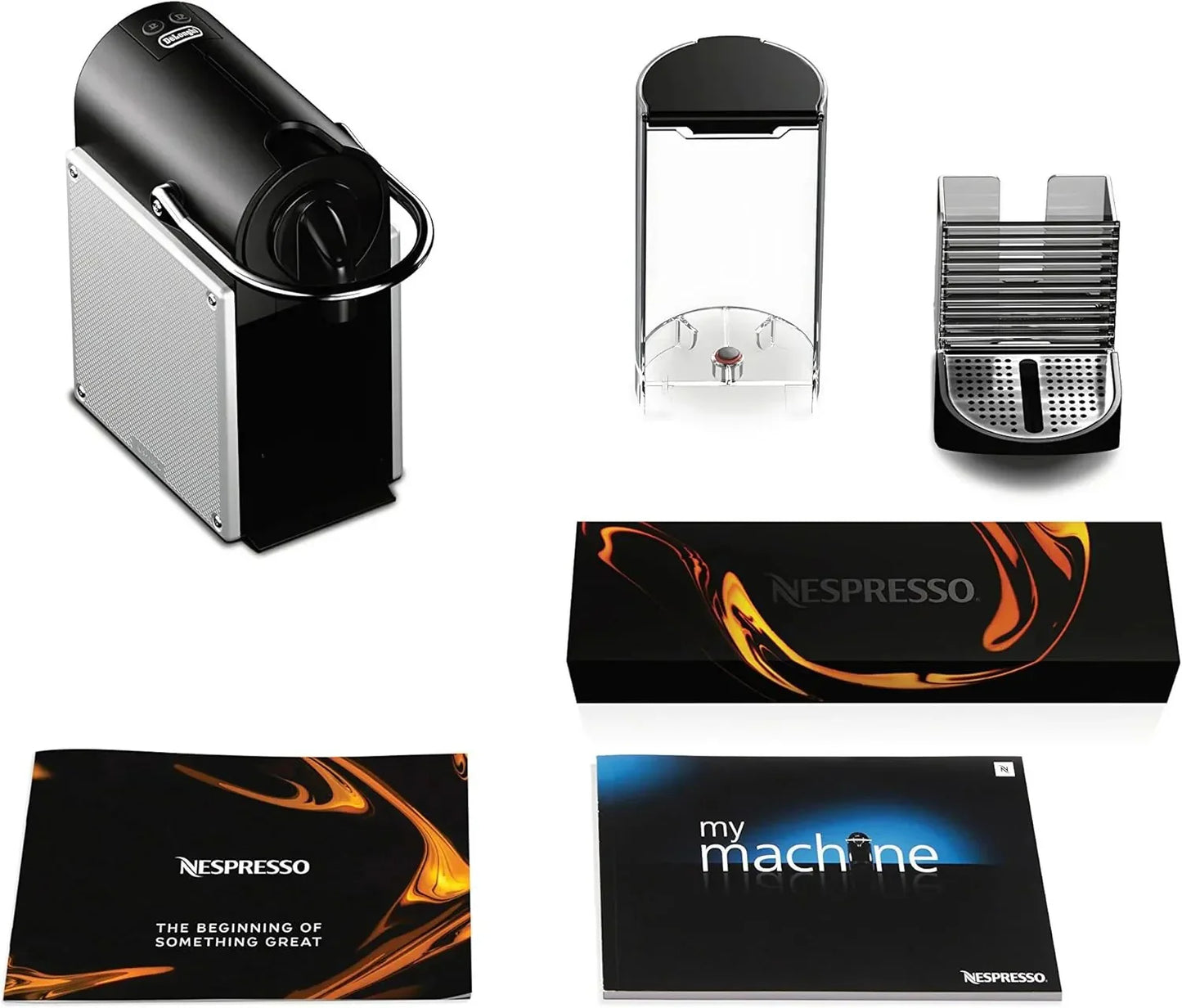Nespresso Pixie espresso machine by DeLonghi, 19-bar pump, compact aluminum design, silver, 1100 ml