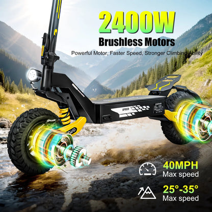 Off Road Electric Scooter for Adults, 1200W Motor Fast E Scooter, Up to 28MPH Top Speed & 20Miles Long Range, 11" Off-Road Tires, 330lbs MAX Load, Foldable