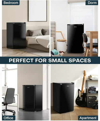 Upstreman 3.2 Cu.Ft Mini Fridge Freezer Single Door Fridge Dorm Fridge Adjustable Thermostat