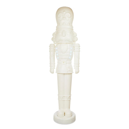 Holiday Time Animated White Nutcracker Blow Mold, 75-Inch, LED Lights & Music, Christmas Decoration