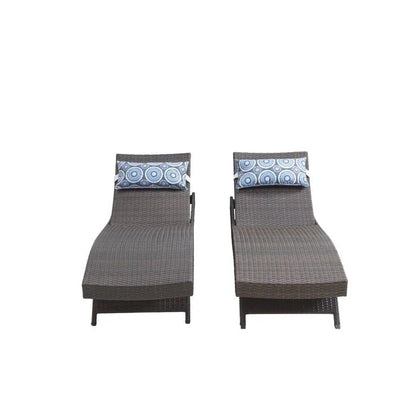 All Weather Wicker Chaise Lounge - Set of 2