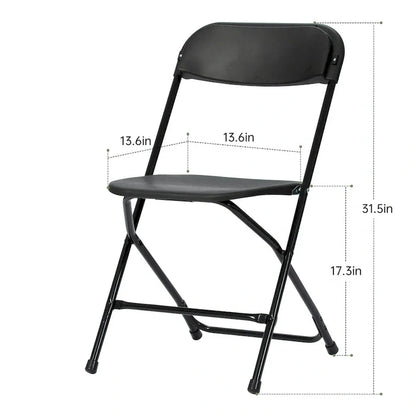 10 Pack Plastic Folding Chair 350lb. Capacity for Events Office Wedding Party Picnic Kitchen Dining