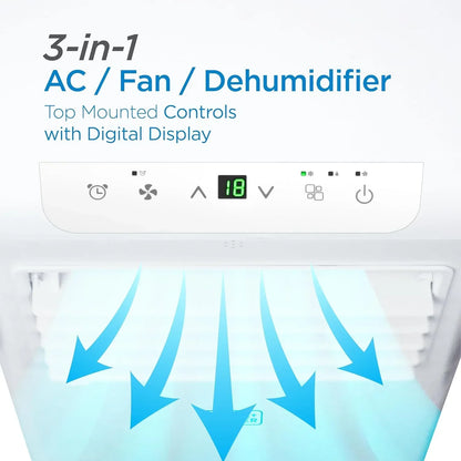 BLACK+DECKER 10,000 BTU Portable Air Conditioner for Rooms up to 450 Sq with Remote Control