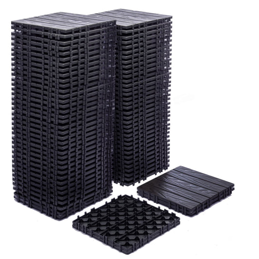 76-Pack Plastic Interlocking Deck Tiles - 68.80 Sq.Ft Outdoor Plastic Flooring Super Durable & Waterproof All-Weather Indoor/Outdoor