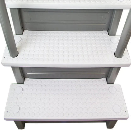 Non-slip entry steps for pools | Grey | For above-ground pools | Can be installed on terraces with a height of 122 to 137 cm | Load capacity up to 136 kg