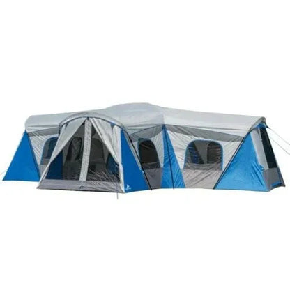 Family cabin tent for 16 people with 3 rooms and 3 entrances