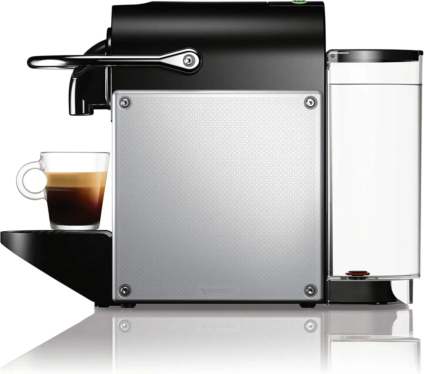 Nespresso Pixie espresso machine by DeLonghi, 19-bar pump, compact aluminum design, silver, 1100 ml