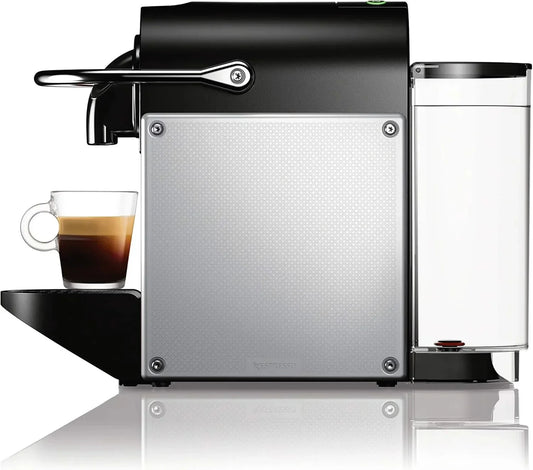 Nespresso Pixie espresso machine by DeLonghi, 19-bar pump, compact aluminum design, silver, 1100 ml