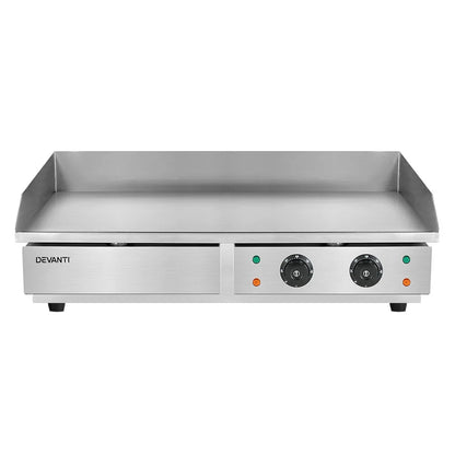 Devanti 73cm Commercial Electric Griddle BBQ Grill Plate 4400W Silver