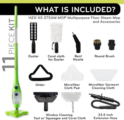 2025 H2O MOP® X5 Steam Mop and Handheld Steam Cleaner For Cleaning Hardwood and Kitchen Tile Floors  Grout Cleaner  Upholstery Cleaner and Carpets