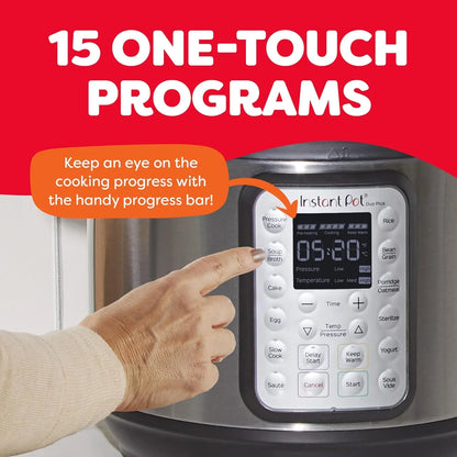 9-in-1 Multicooker, Pressure Cooker, Slow Cook, Rice Maker, Steamer, Sauté, Yogurt, Warmer & Sterilizer, Includes App With Over 800 Recipes, Stainless Steel, 6 Quarts