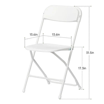 10 Pack Plastic Folding Chair 350lb. Capacity for Events Office Wedding Party Picnic Kitchen Dining
