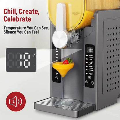 Slushie Machine: No Ice Needed All-in-One Slushy Maker for Home, Real-Time Temp Display, Auto-Clean, 6 Preset | Frozen Margaritas, Cocktails, Frapps, Ice Cream, Smoothies, Milkshakes,Summer Parties