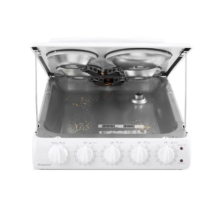 20-inch electric oven with 4 cooking zones, freestanding, in white