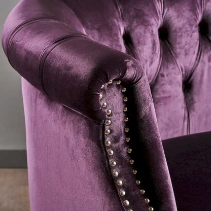 Milani Velvet Tufted Scroll Arm Loveseat by Christopher Knight Home