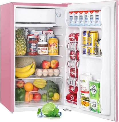 Upstreman 3.2 Cu.Ft Mini Fridge Freezer Single Door Fridge Dorm Fridge Adjustable Thermostat
