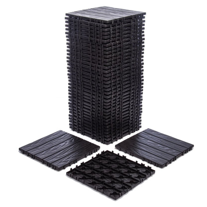 76-Pack Plastic Interlocking Deck Tiles - 68.80 Sq.Ft Outdoor Plastic Flooring Super Durable & Waterproof All-Weather Indoor/Outdoor