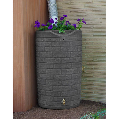 Good Ideas IMP-D50-DAR Impressions Downton Rain Saver Rain Barrel, 50 Gallon, Dark Granite