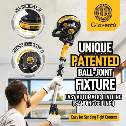 Giovent? Electric Drywall Sander with Dust Extraction, Suitable for Popcorn Ceilings