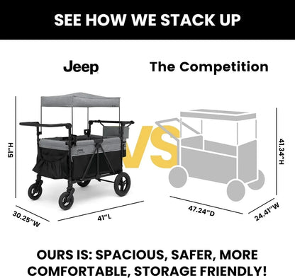 Jeep Wrangler Deluxe 4-seater stroller by Delta Children Premium Quad stroller