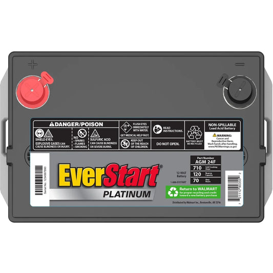 EverStart Platinum AGM Automotive Battery, Model 24F, 12 Volts, 750 CCA - Made in the USA