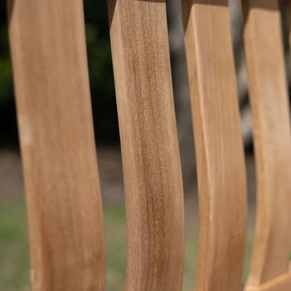 Ash & Ember Hawthorne Grade A Teak 53" Bench, Seats 2 People Comfortably, Weather Resistant Indoor Outdoor Solid Wood Patio Furniture with Tightly Spaced Slats, Bowed Back, Armrests