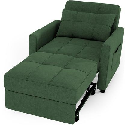 3-in-1 Adjustable Sleeper Sofa Bed, Pull Out Chair Sofa, Convertible Folding Bed for Living Room