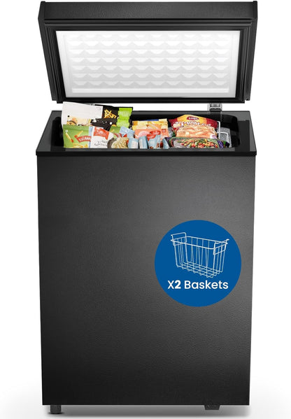 Chest Freezer 3.5 Cubic Feet Compact Freezer Free Standing Top open Door Deep Freezer