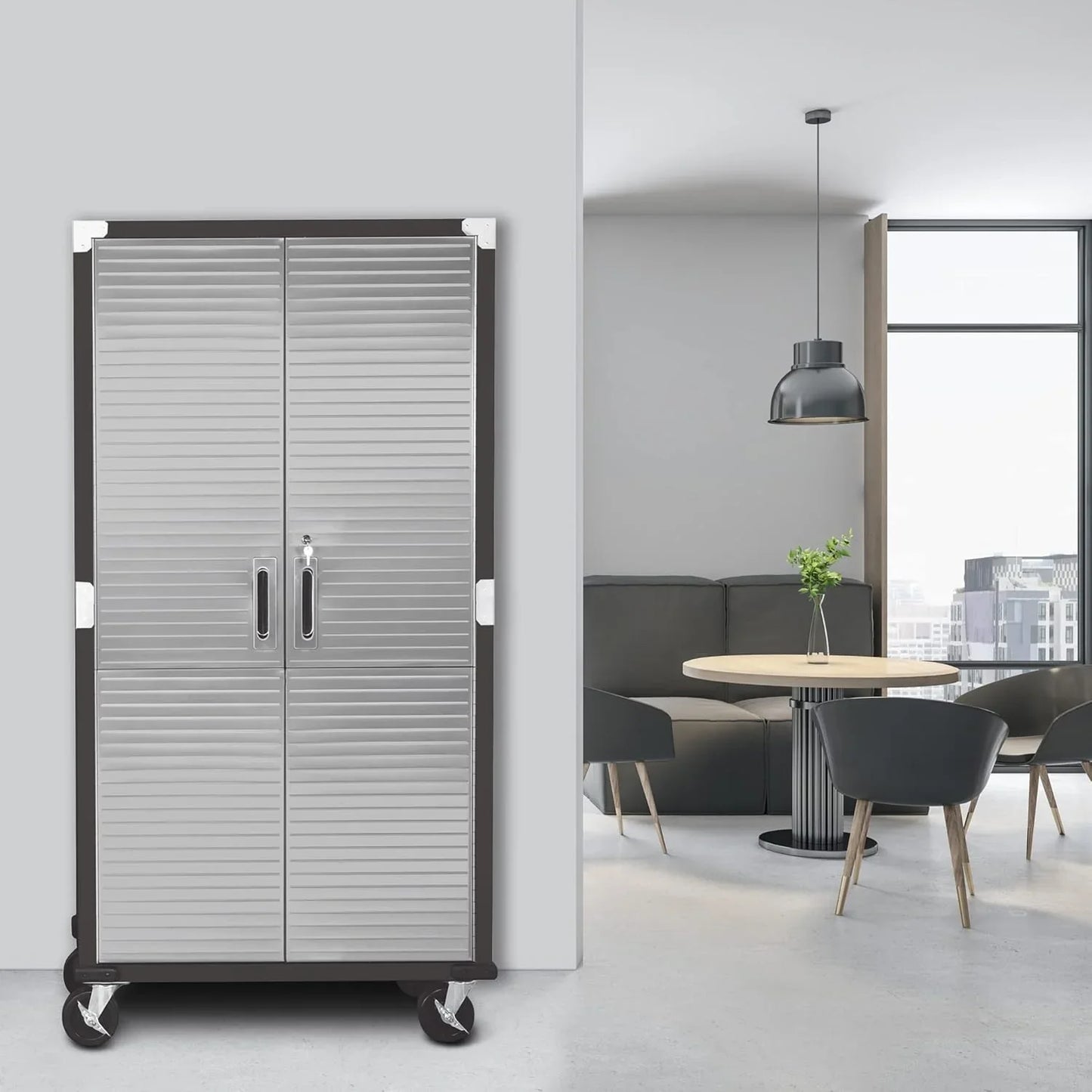 Seville Classics UltraHD Steel Storage Cabinet, 36"W x 18"D x 72"H