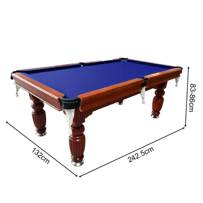 Classic Slate Pool Table with Cues and Balls Set for Home or Lounge, Walnut Wood, 8FT