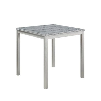 Modern 5-Piece Dining Set with Square Counter Height Table & 4 Upholstered Chairs