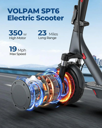 Electric Scooter 350W/500W Powerful Motor 8.5"/10" Solid Tires 19/22Mph 28/21/12 Miles Range