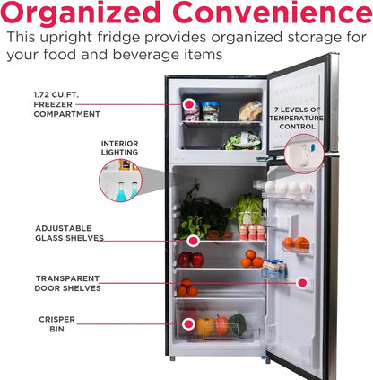 Frigidaire 2 Door Apartment Size Refrigerator Freezer Combo 7.5 cu ft Platinum Series Stainless