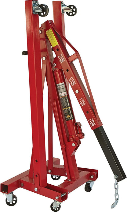 Strongway Hydraulic Engine Hoist with Load Leveler C 2-Ton Capacity, 1in.-82 5/8in. Lift Range