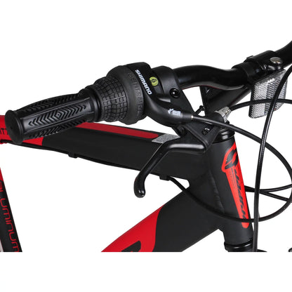 Hyper Bicycle 700c Men's Spin Fit Hybrid Bike, Black and Red