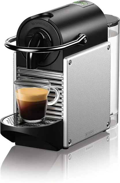 Nespresso Pixie Espresso Machine by DeLonghi, 19-Bar Pump, Compact Aluminum Design, Silver, 1100ml