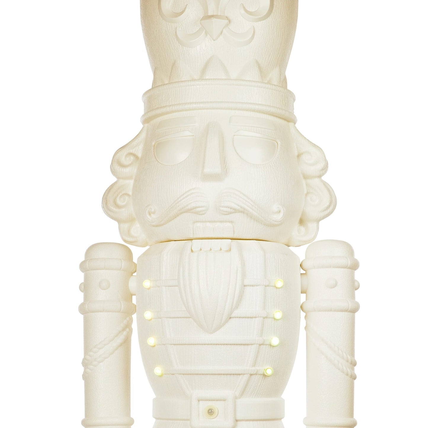 Holiday Time Animated White Nutcracker Blow Mold, 75-Inch, LED Lights & Music, Christmas Decoration