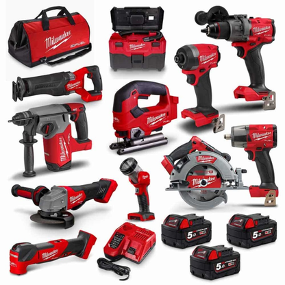MILWAUKEE 18V FUEL&trade; 11 Piece 3 x 5.0Ah Combo Kit M18FPP11A3503B