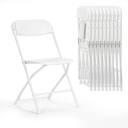 10 Pack Plastic Folding Chair 350lb. Capacity for Events Office Wedding Party Picnic Kitchen Dining