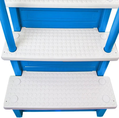 Non-slip entry steps for pools | Grey | For above-ground pools | Can be installed on terraces with a height of 122 to 137 cm | Load capacity up to 136 kg