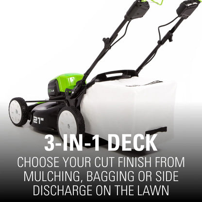 80V Battery-Powered Lawn Mower, 53 cm (21 inch), Self-Propelled, Brushless | Greenworks