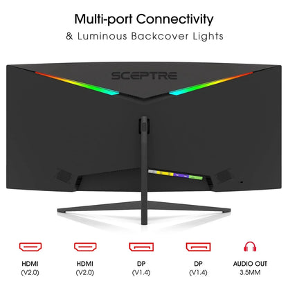 Sceptre 34 Inch 165Hz Curved Ultrawide WQHD Monitor