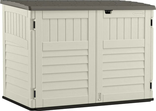 Suncast BMS4700 Resin Storage Shed, Off-White/Gray, 70.5W x 44.25D x 52H, Double Door, UV Resistant