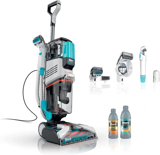 Shark CarpetXpert EX201 Carpet Cleaner, Cyan – Deep Cleaning with StainStriker, Perfect for Pets, Includes Spot & Stain Remover Tools