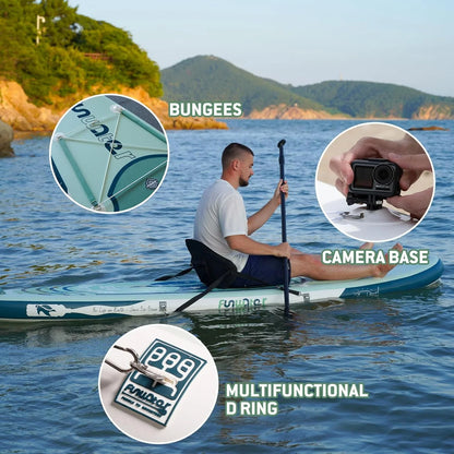 FunWater Inflatable Stand Up Paddle Board with Premium SUP Paddle Accessories, Non-Slip EVA Deck, 11'/10'6' Paddle