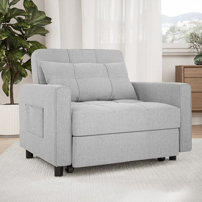 3-in-1 Adjustable Sleeper Sofa Bed, Pull Out Chair Sofa, Convertible Folding Bed for Living Room