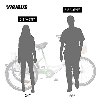 Viribus Adult Tricycle, 7 Speed Tricycle for Adults, 24" 3 Wheel Bikes for Adults with Baskets